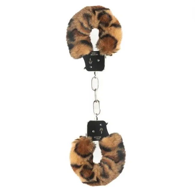 Double Locking Fluffy Red And Pink Female Handcuffs